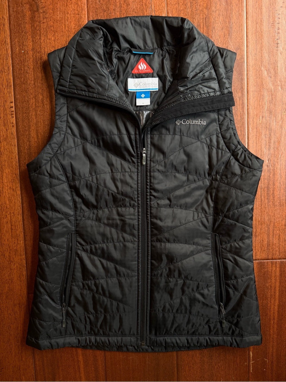 Columbia Women's Black Quilted Vest with High Collar